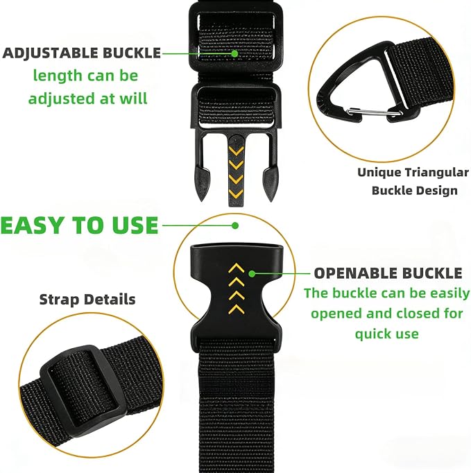 Heavy Duty Extension Cord Organizer 6 Pack Black 17" Adjustable Storage Straps - Image 3