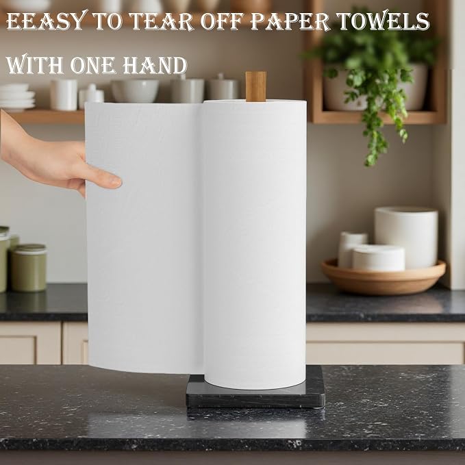 Buruis Acacia Wood Paper Towel Holder - Image 3