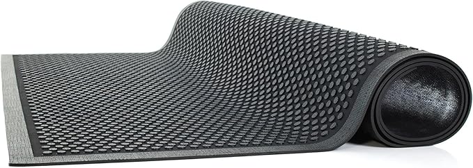 Guardian Easy Step Scraper 6X6 (69in x 69in) Indoor/Outdoor, Heavy-Duty, Solid Rubber Floor Mat,Black