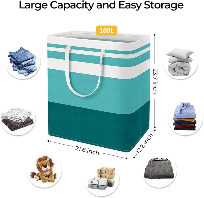 HomeHacks 2 Pack Large Laundry Baskets, Laundry Hampers Bags | Waterproof - Image 4