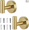 Towel Hooks for Bathroom 2 Packs Screw- in Gold Wall Mount Towel Holder Towel by Homagic