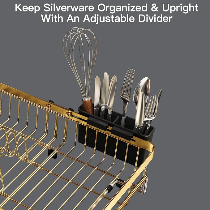 Gold Dish Drying Rack Over The Sink - Image 8
