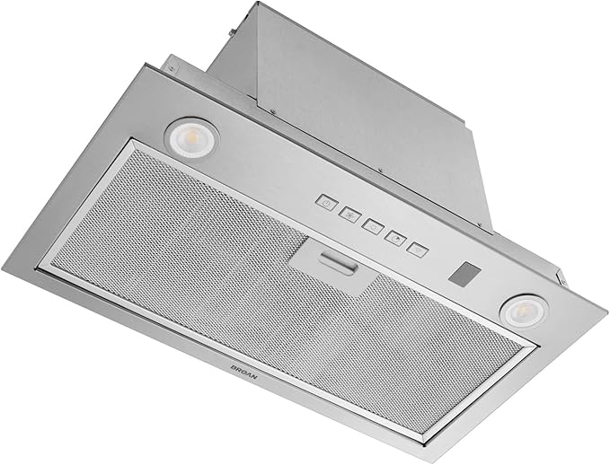 Broan-NuTone PM400SSV 21-inch Custom Cabinet Built-In 4-Speed Power Pack Insert with Voice Control, LED Lighting, and 450 Max Blower CFM, Stainless Steel