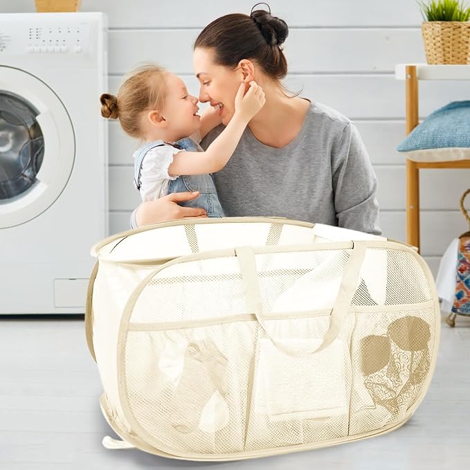 Collapsible Laundry Baskets, Upgrade Pop Up Laundry Hamper - Image 2
