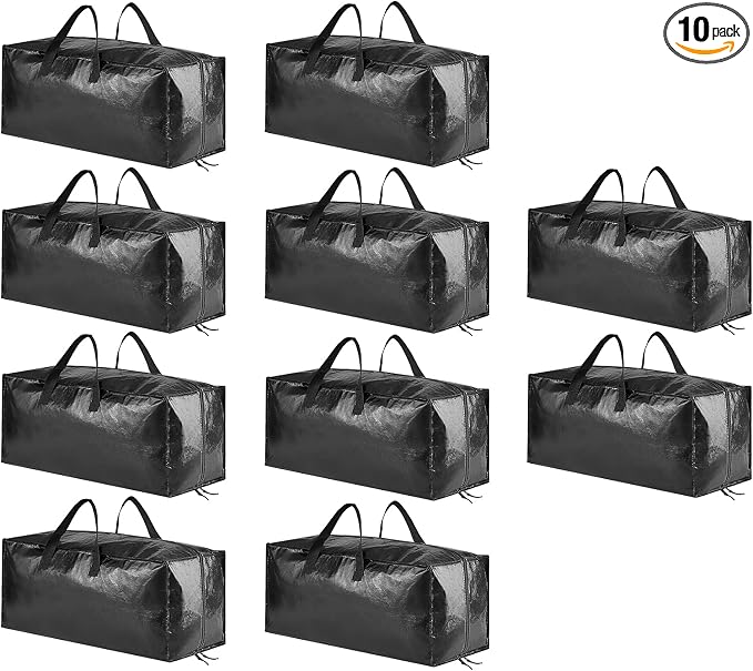 SpaceAid Heavy Duty Moving Bags, Extra Large Storage Totes W/Backpack Straps by SpaceAid