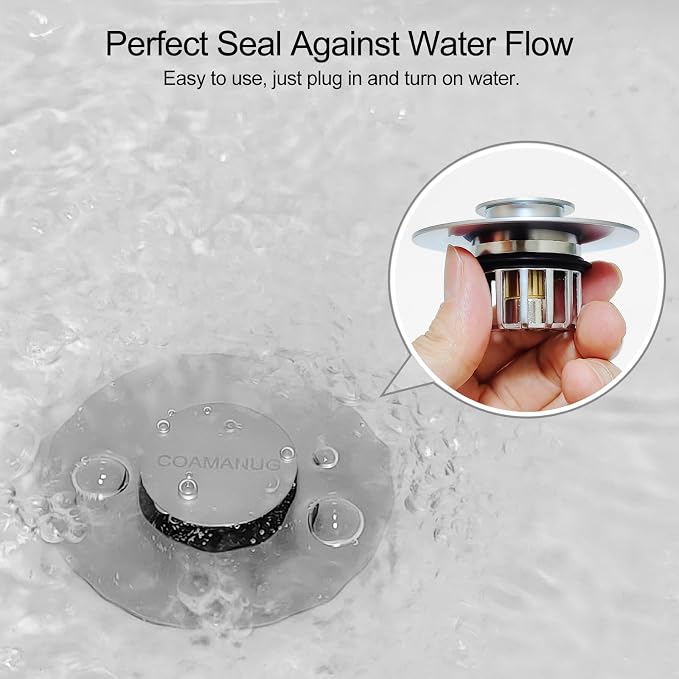COAMANUG Bathtub Stopper | Shower Drain Hair Catcher, Pop-up Tub Stopper - Image 9