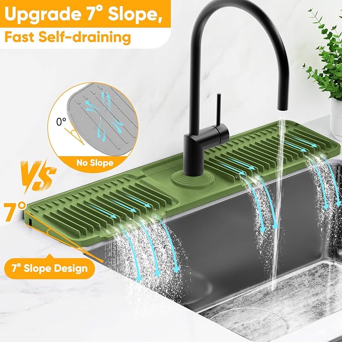 24'' Longer Faucet Mat for Kitchen Sink Splash GuardKitchen Sink Faucet Mat - Image 3