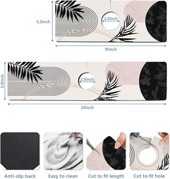 Patterned Sink Faucet Mat Kitchen Splash Guard Super Absorbent Drying Mat - Image 3