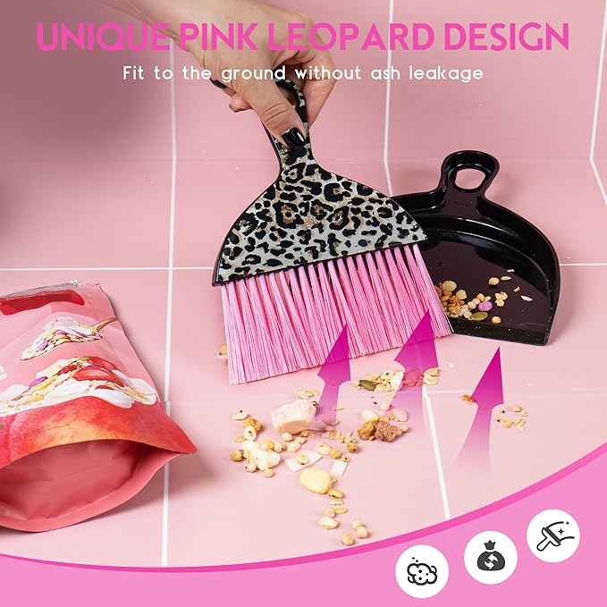 THINKLEARN 2PCS Small Dust Pan and Brush Set, Mini Broom Dustpan Kit - Image 2