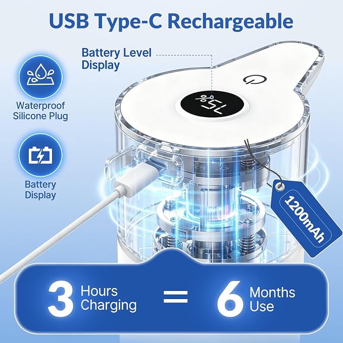 Automatic Liquid Soap Dispenser Touchless, 6-Level Adjustable, USB Rechargeable - Image 6