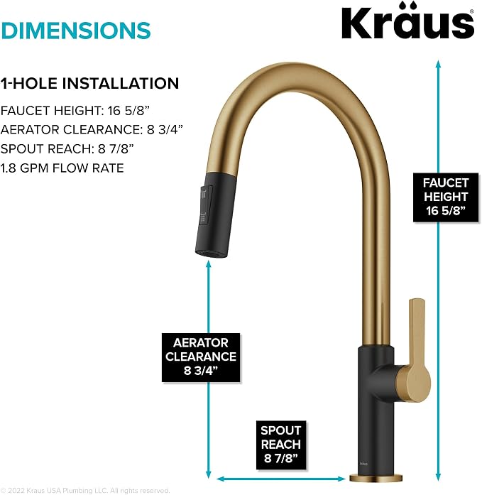 KRAUS Oletto High-Arc Single Handle Pull-Down Kitchen Sink Faucets in Brushed - Image 5