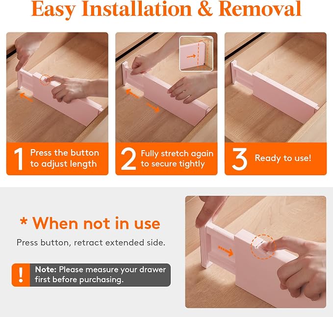 Lifewit 4" High Upgrade Drawer Divider, Adjustable Drawer Organizer Clothes | 6 - Image 7