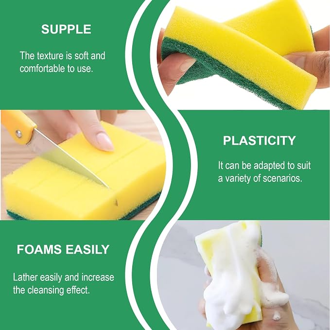 24 Pack Kitchen Cleaning Sponges, Scrub Sponges - Image 4