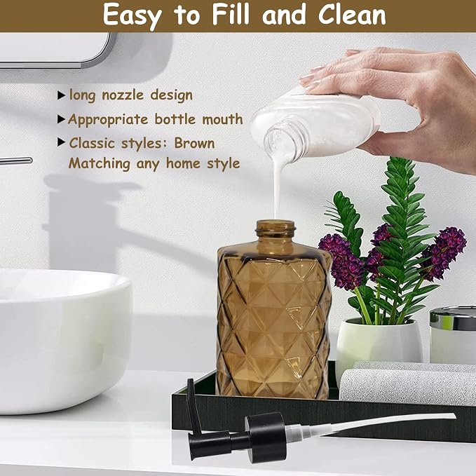 YYTSGG Brown Glass Soap Dispenser - Image 3