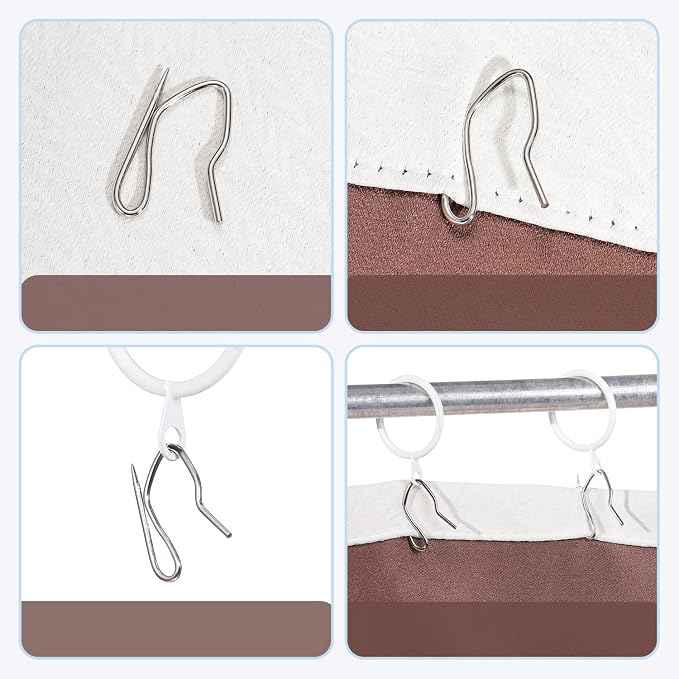 Curtain Hooks 100 pcs 1.2inch Metal Drapery Pin Hooks - Image 3
