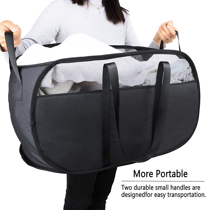 Pop Up Laundry Hamper，with Durable Handles collapsible laundry basket，Easy to - Image 2