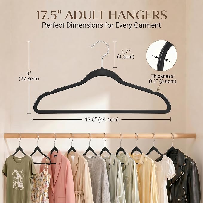 Plastic Hangers 50 Pack, Heavy Duty Plastic Hangers - Image 5