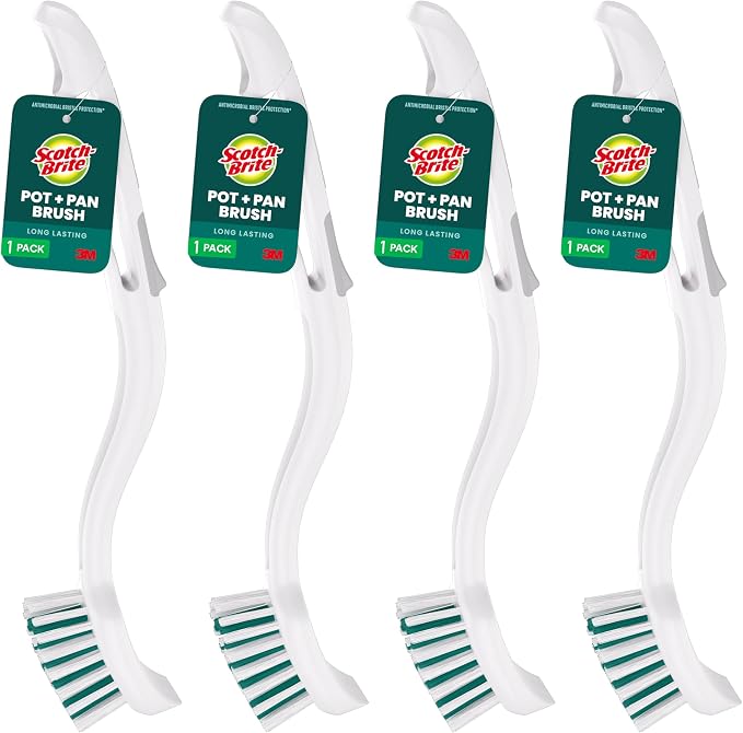 Scotch-Brite Pot & Pan Brush, 4 Pack | Durable and Long Lasting Dish Brush by Unknown