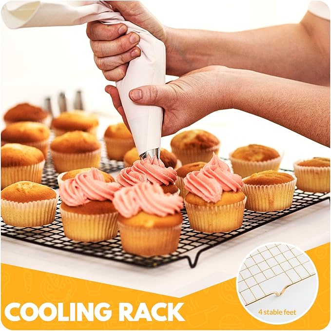 2 PCS Cooling Racks for Cooking and Baking, 15x10 Inches Stainless Steel Cooling Rack, Sheet Pan with Wire Rack for Baking Sheet, Bacon Rack Oven Safe Fits Jelly Roll Sheet Pan