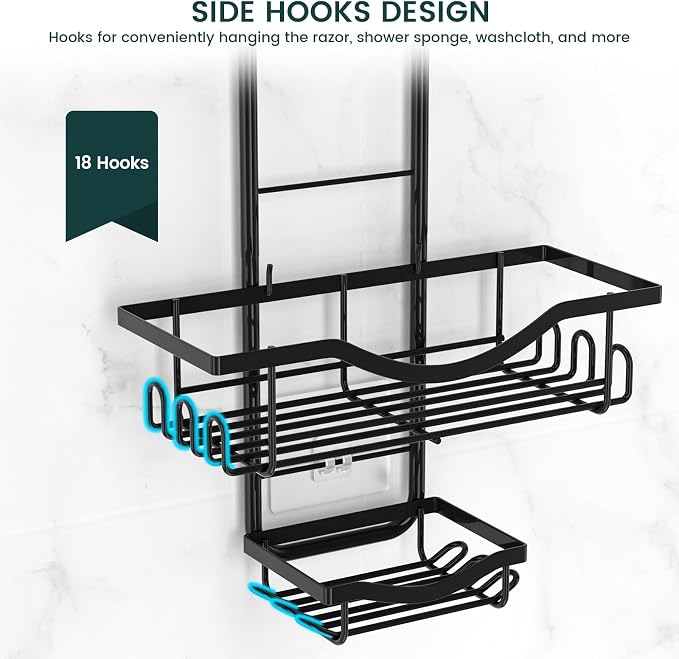 REINHARDT Adjustable Shower Caddy Hanging Rustproof Shower Organizer - Image 9