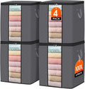 SpaceWhisper 4 Pack 100L Clothes Storage, Foldable Storage Bags, by Unknown