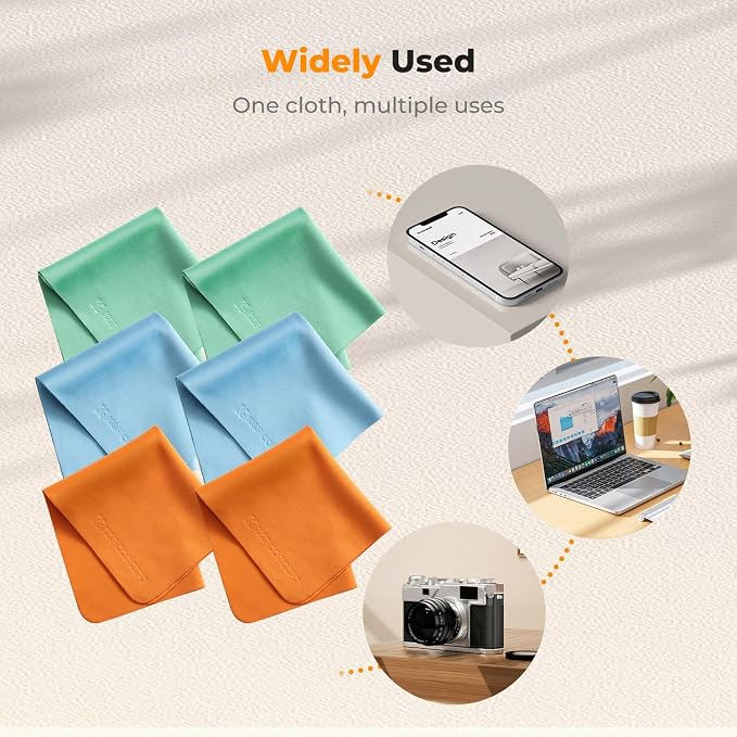 K&F CONCEPT Microfiber Lens Cleaning Cloth X6, Glasses Cleaning, High Density | - Image 4