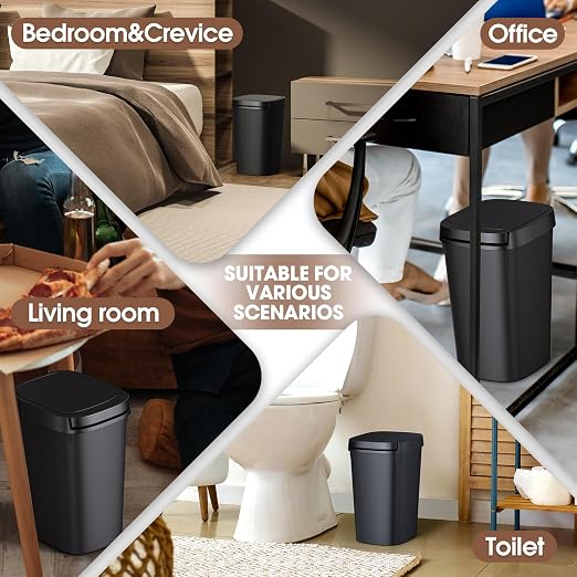 CEROELDA 3 Pack Slim Bathroom Trash Can, 10L/2.6 Gal - Image 6