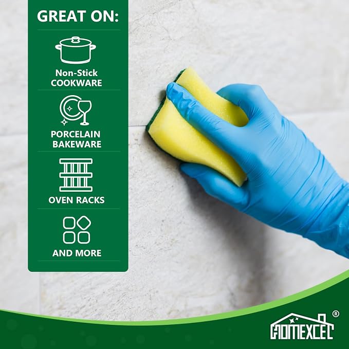 HOMEXCEL 50PK Sponges Kitchen, Heavy Duty Dish Scrubber Sponge - Image 5
