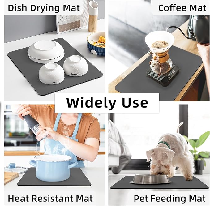 LOPNUR Small Dish Drying Mat for Kitchen Counter, Quick-Drying & Heat-Resistant - Image 7