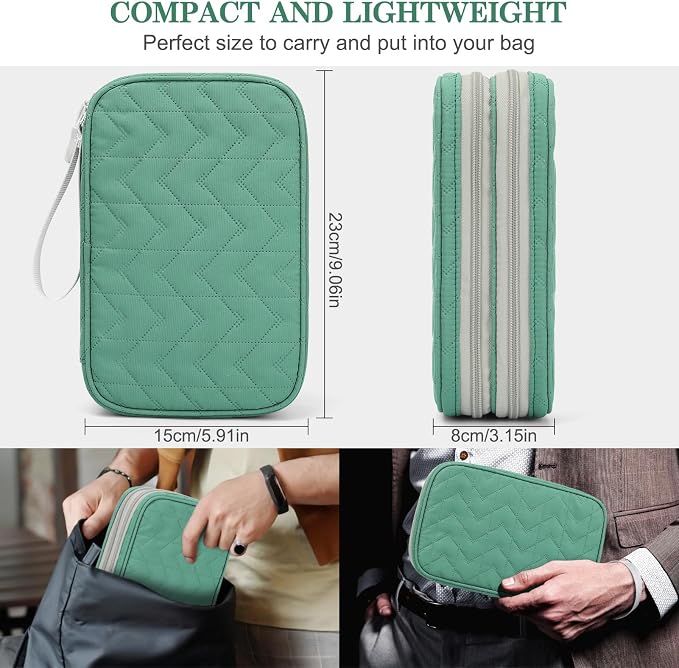 FYY Electronic Organizer, Travel Tech Pouch Bag, Waterproof, Double Layers - Image 2