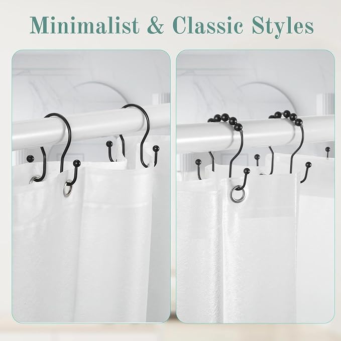 Shower Curtain Hooks, Stainless Steel Shower Curtain Hangers, Minimalist Shower - Image 7