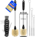 Holikme 6 Pack Bottle Brush 14" Stainless Steel Straw Cleaner Brush, 3 Straw by Holikme