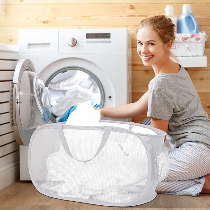 2 Pcs Durable Collapsible Laundry Baskets - Image 2