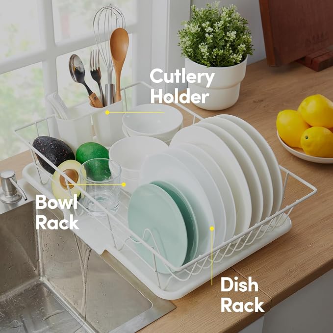Sweet Home Collection Space-Saving 3-Piece Dish Drainer Rack Set: Efficient - Image 5