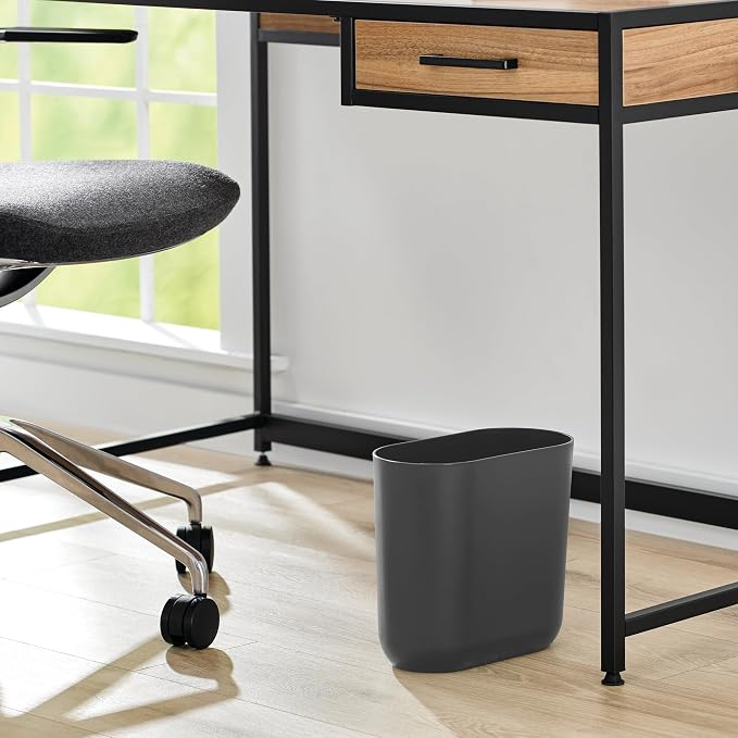 iDesign Small Slim Plastic Bathroom Trash Can - Image 5