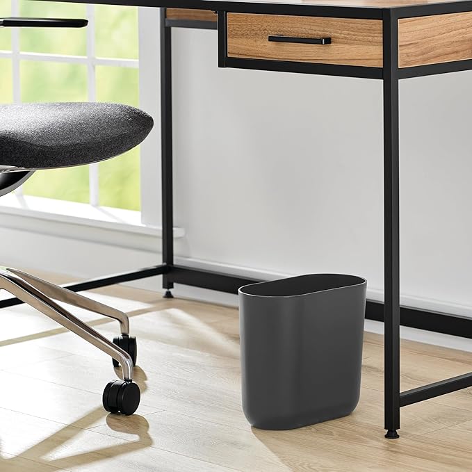 iDesign Small Slim Plastic Bathroom Trash Can - Image 3