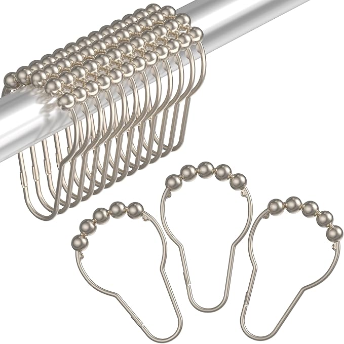 Decorative Shower Curtain Hooks, Shower Curtain Hooks Rust Proof Stainless by Amazer