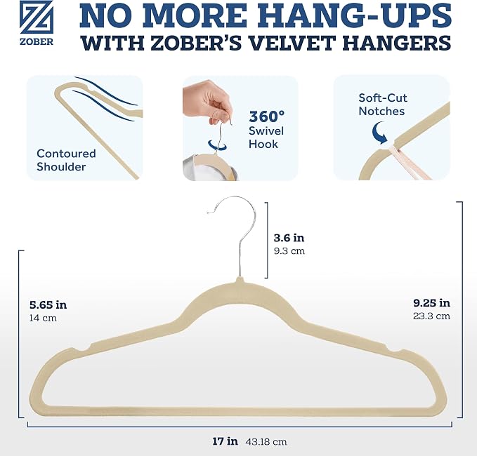 Zober Velvet Hangers 50 Pack - Image 2