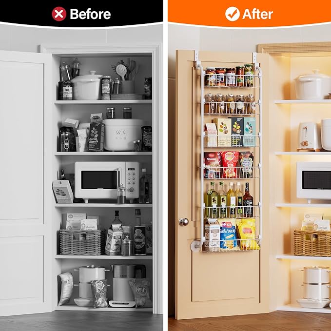 Delamu Over the Door Pantry Organizer, 6-Tier Pantry Organizers and Storage - Image 5