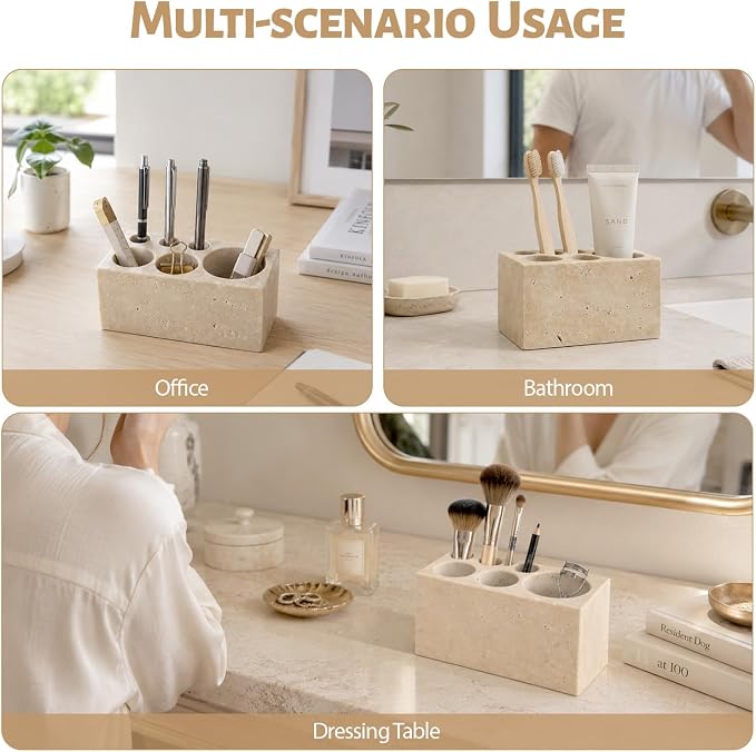 BCS Travertine Toothbrush Holder - Image 8