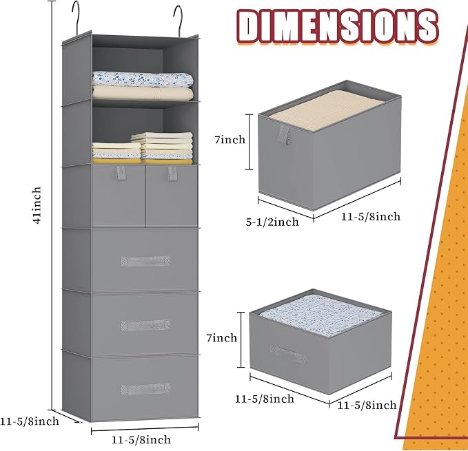 6-Shelf Hanging Closet Organizer - Image 5
