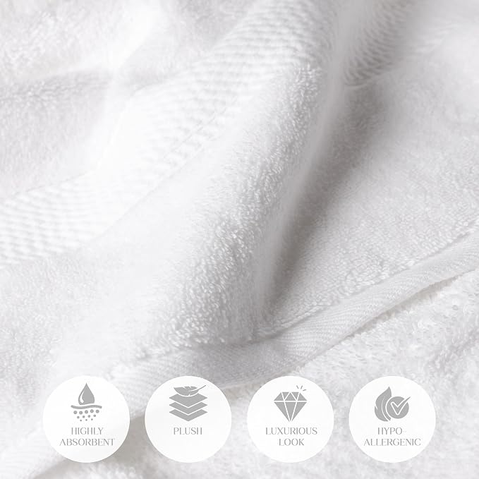 Superior Egyptian Cotton Plush & Absorbent, Bath Towel Set of 2, Soft Luxury - Image 7