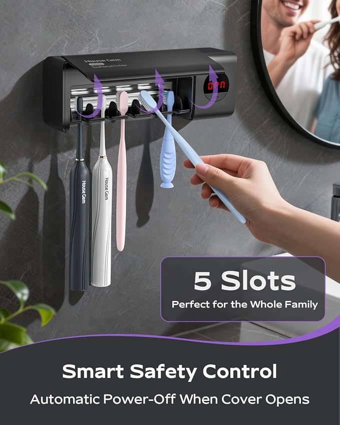 Toothbrush Holder for Bathroom Wall Mounted, Rechargeable - Image 5