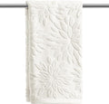 Artoid Mode 1 Pc White 3D Dahlia Floral Jacquard Hand Towels by ArtoidMode