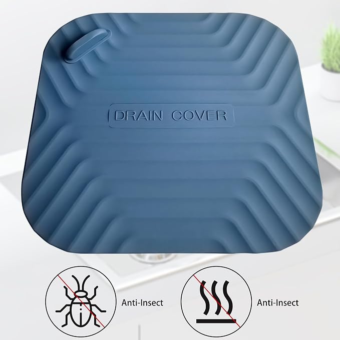 2 Pcs Blue Shower Drain Cover Tub Stopper | Sewer Anti-Odor Mat Deodorizing - Image 4