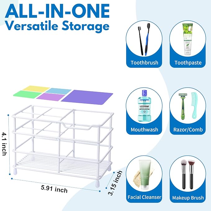 Electric Toothbrush Holders for Bathrooms 304 Stainless Steel Quick Drying | - Image 3