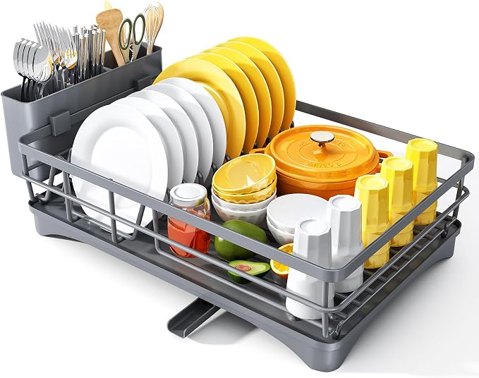 SNTD Dish Drying Rack for Kitchen Counter, 11.8" W x 16.7" L, Large Capacity by SNTD