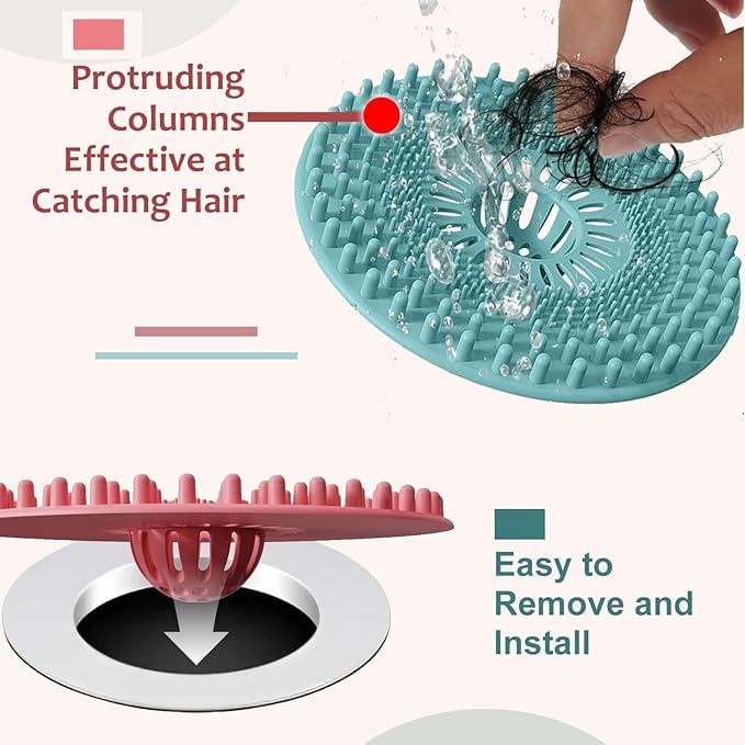 Silicone Hair Catcher for Shower Drain & Bathtub – 3 Pack | Anti-Clog Drain - Image 3
