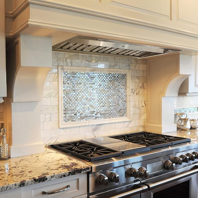 Akicon Range Hood Insert 36 Inch, Ultra Quiet, Powerful Suction Built-in Kitchen Vent Hood, Stainless Steel Ducted Stove Hood with Dimmable LED Lights Warm White, 3-Speeds 600CFM
