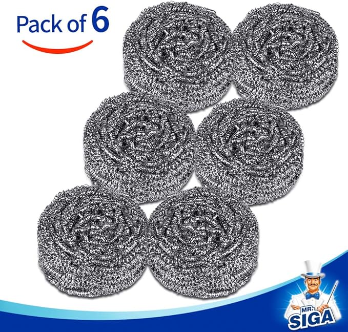 MR.SIGA Stainless Steel Scourer, Steel Wool Scrubbers, metal scrubbers - Image 2